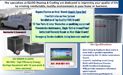 IGLOO HEATING AND COOLING LLC