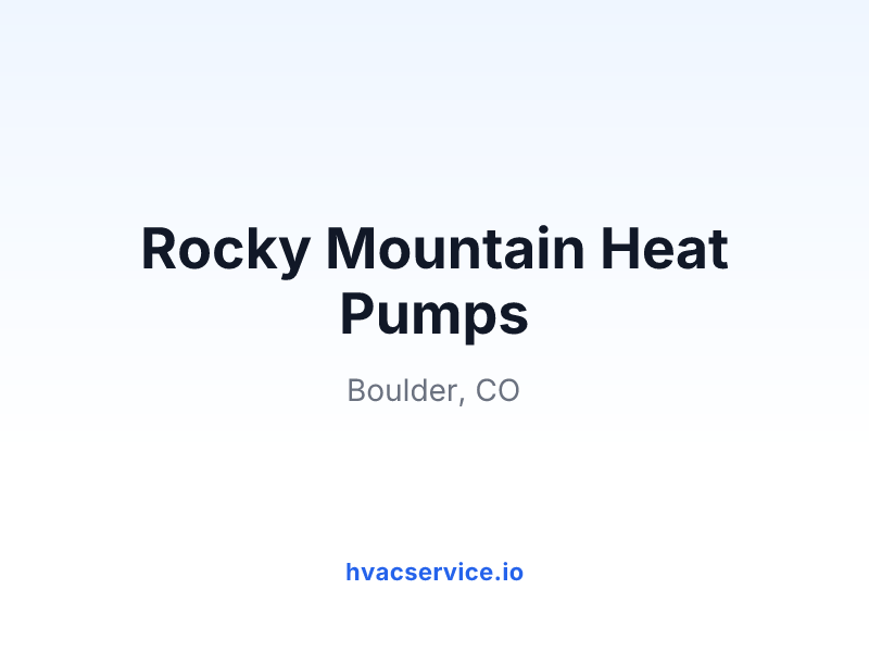 Rocky Mountain Heat Pumps